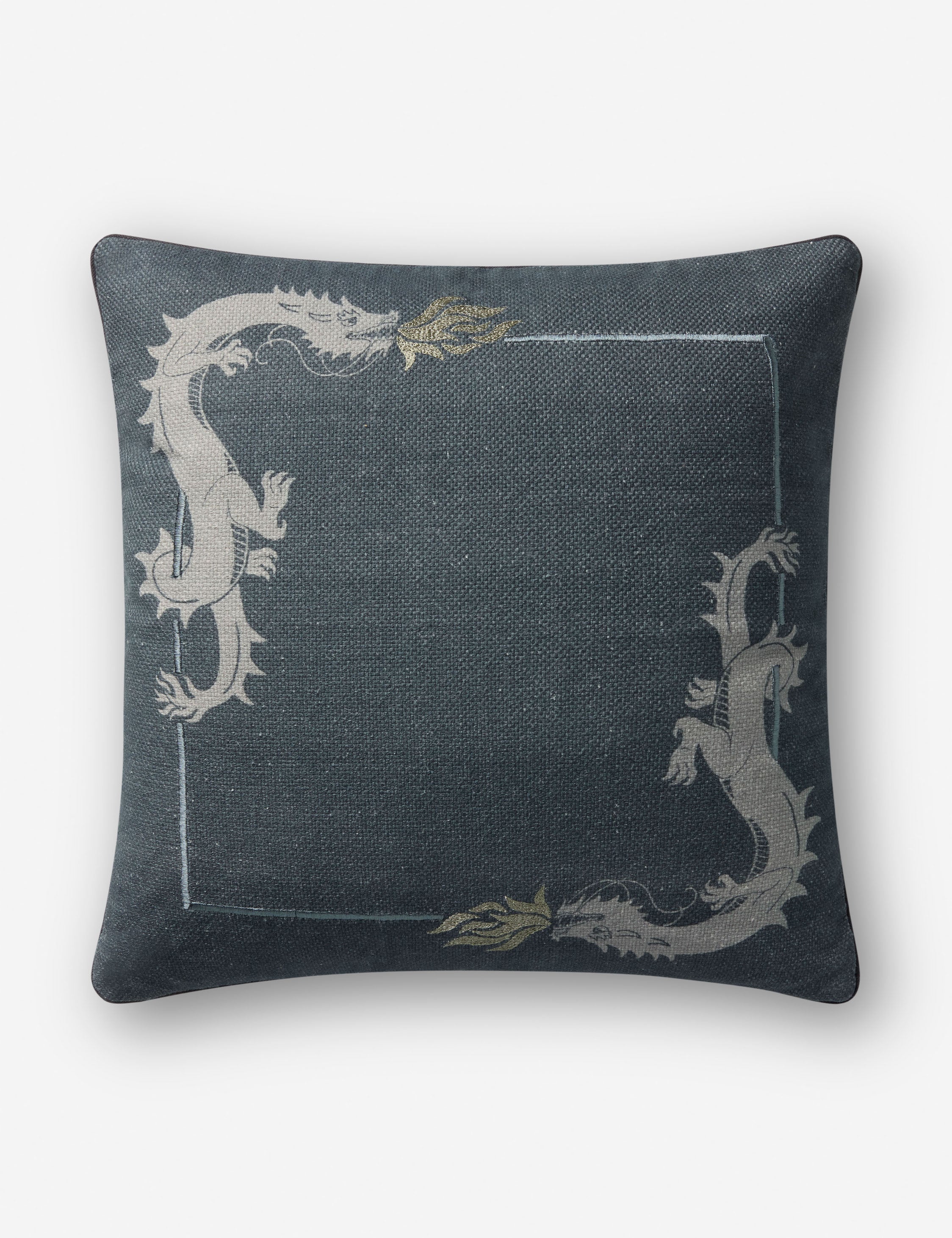 Dragon Embroidered Pillow by Brigette Romanek x Loloi