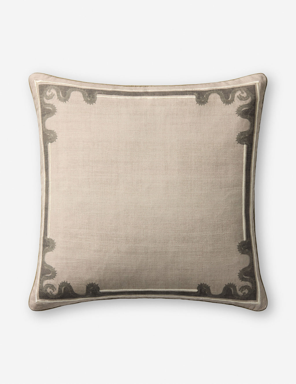 Dragon Border Embroidered Pillow by Brigette Romanek x Loloi