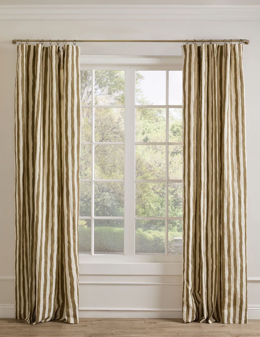 Painterly Stripe Linen Curtain Panel by Sarah Sherman Samuel