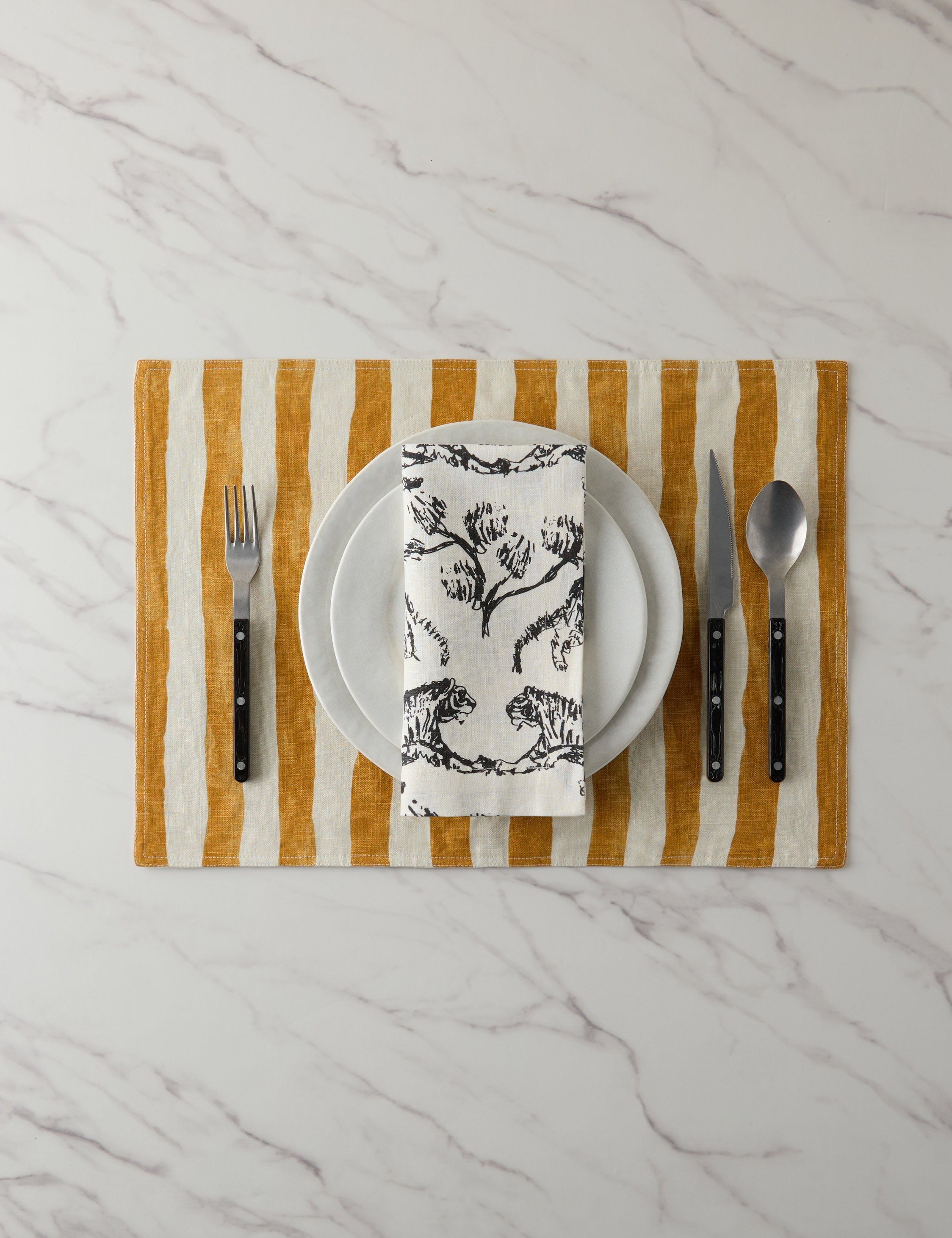 Painterly Stripe Linen Placemats (Set of 4) by Sarah Sherman Samuel
