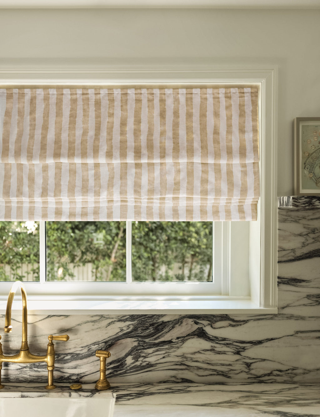 Painterly Stripe Roman Shade by Sarah Sherman Samuel