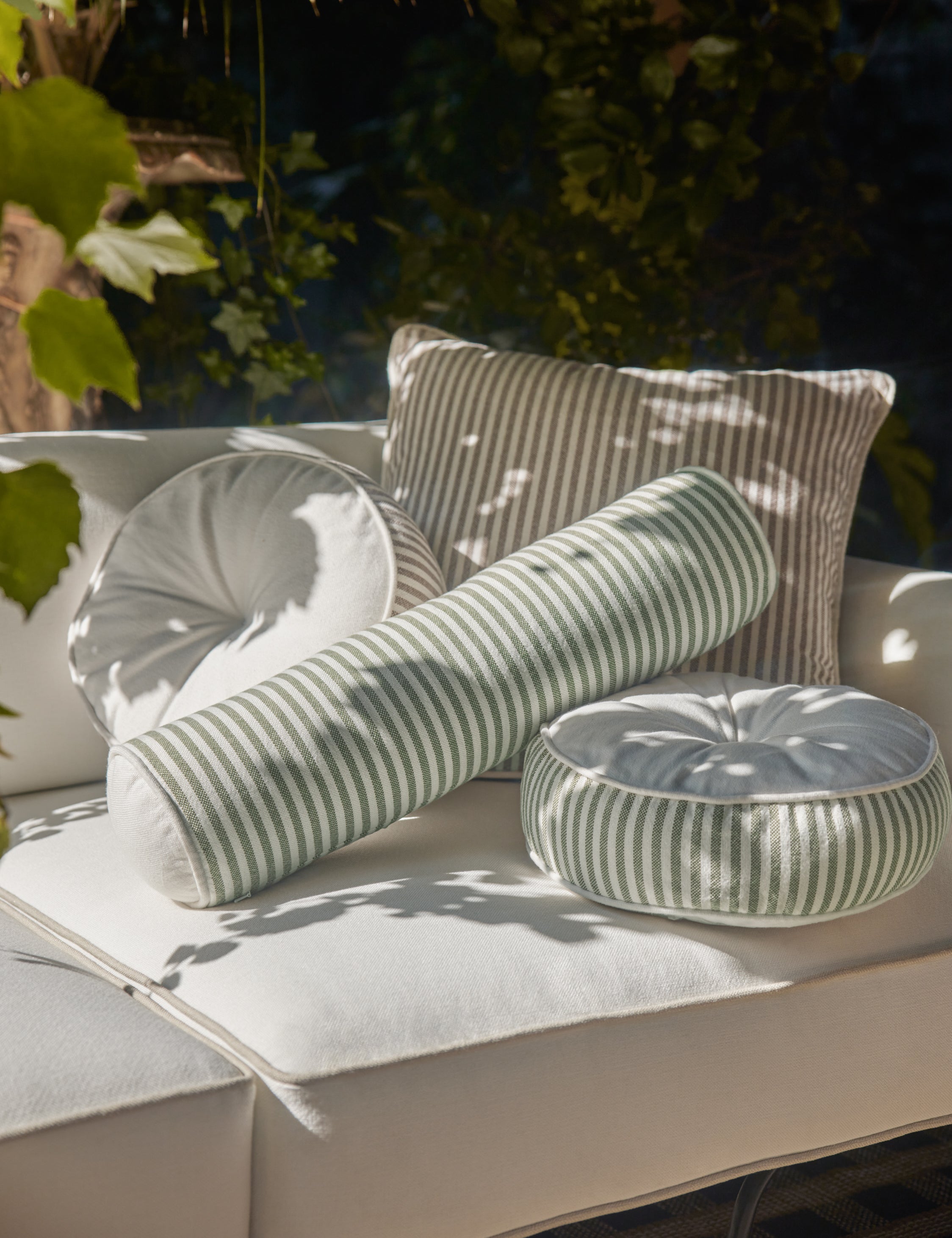 Littu Indoor / Outdoor Striped Disc Pillow by Sarah Sherman Samuel