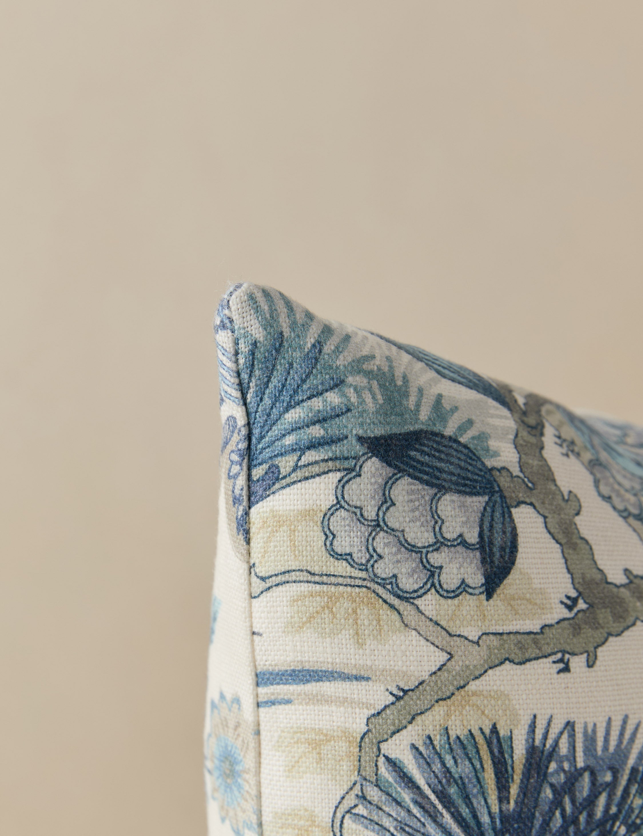 Shenyang Print Linen Pillow by Scalamandre