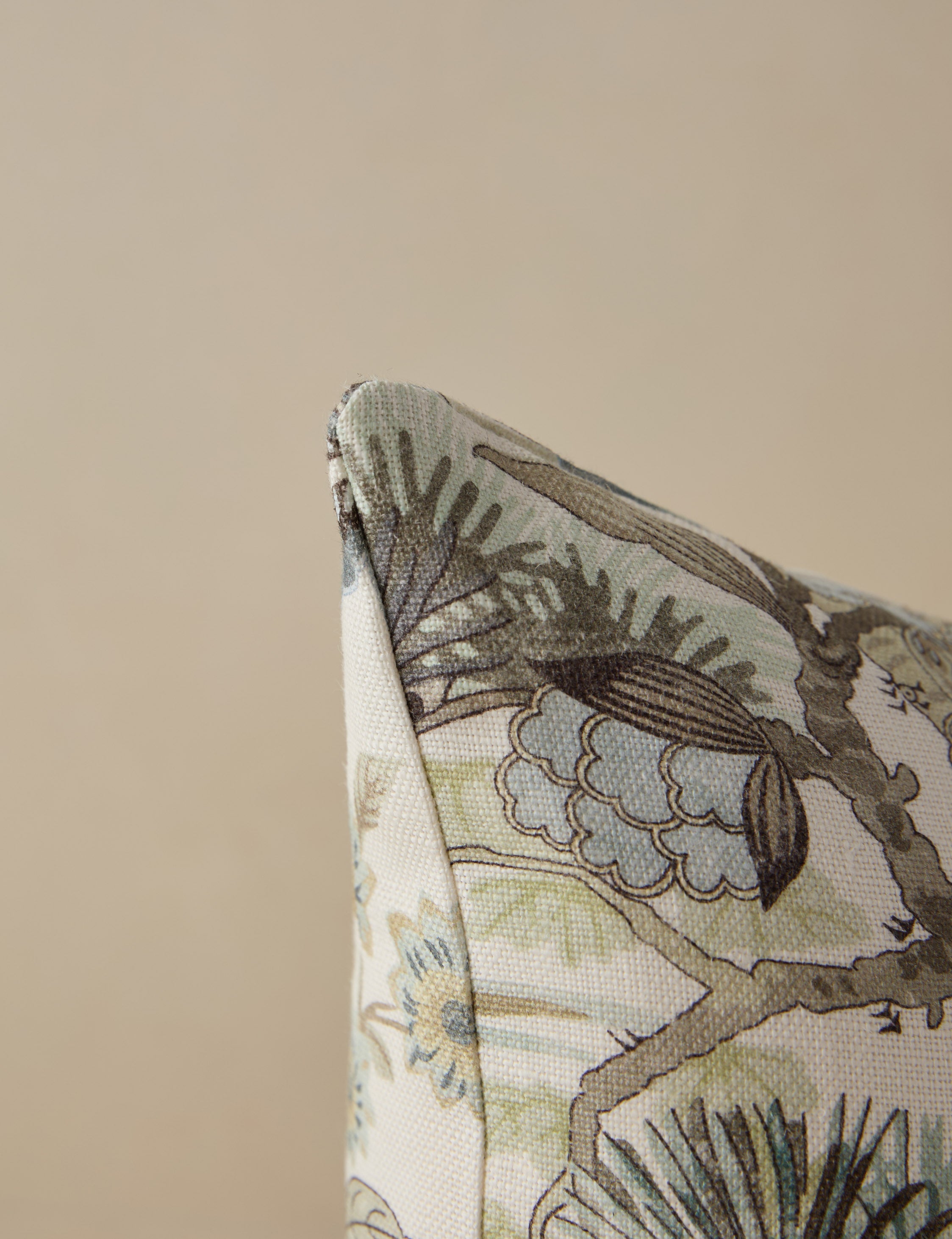 Shenyang Print Linen Pillow by Scalamandre
