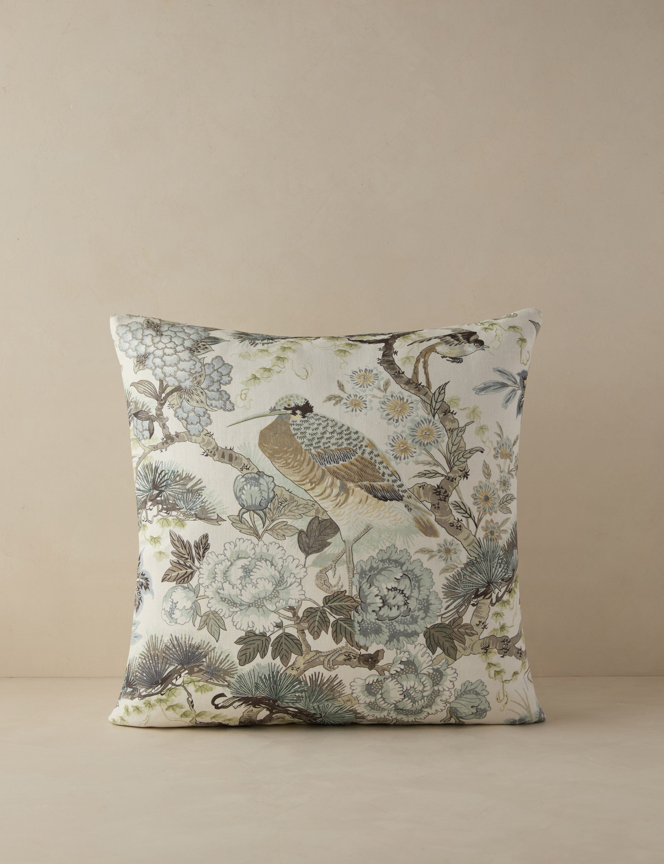 Shenyang Print Linen Pillow by Scalamandre