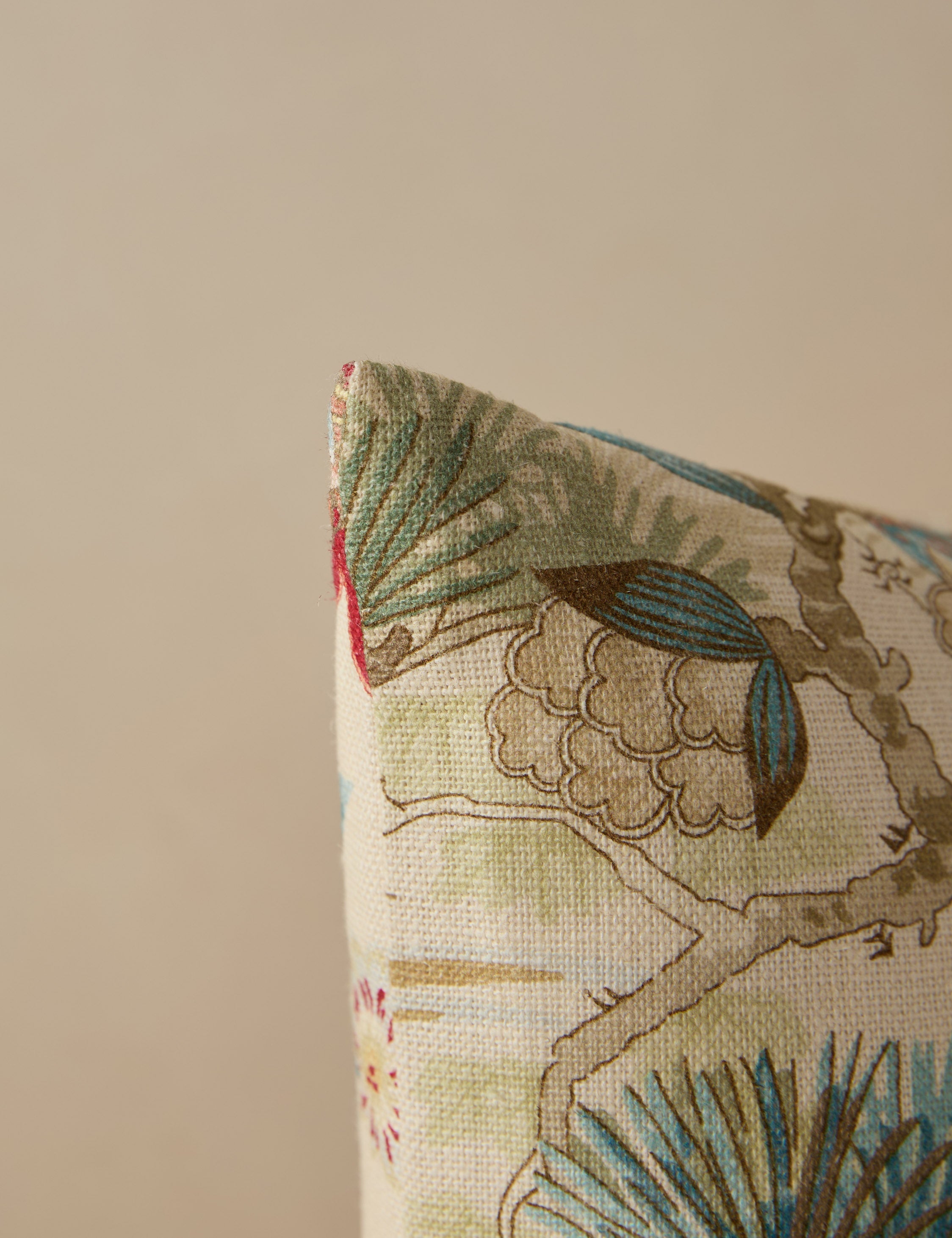 Shenyang Print Linen Pillow by Scalamandre