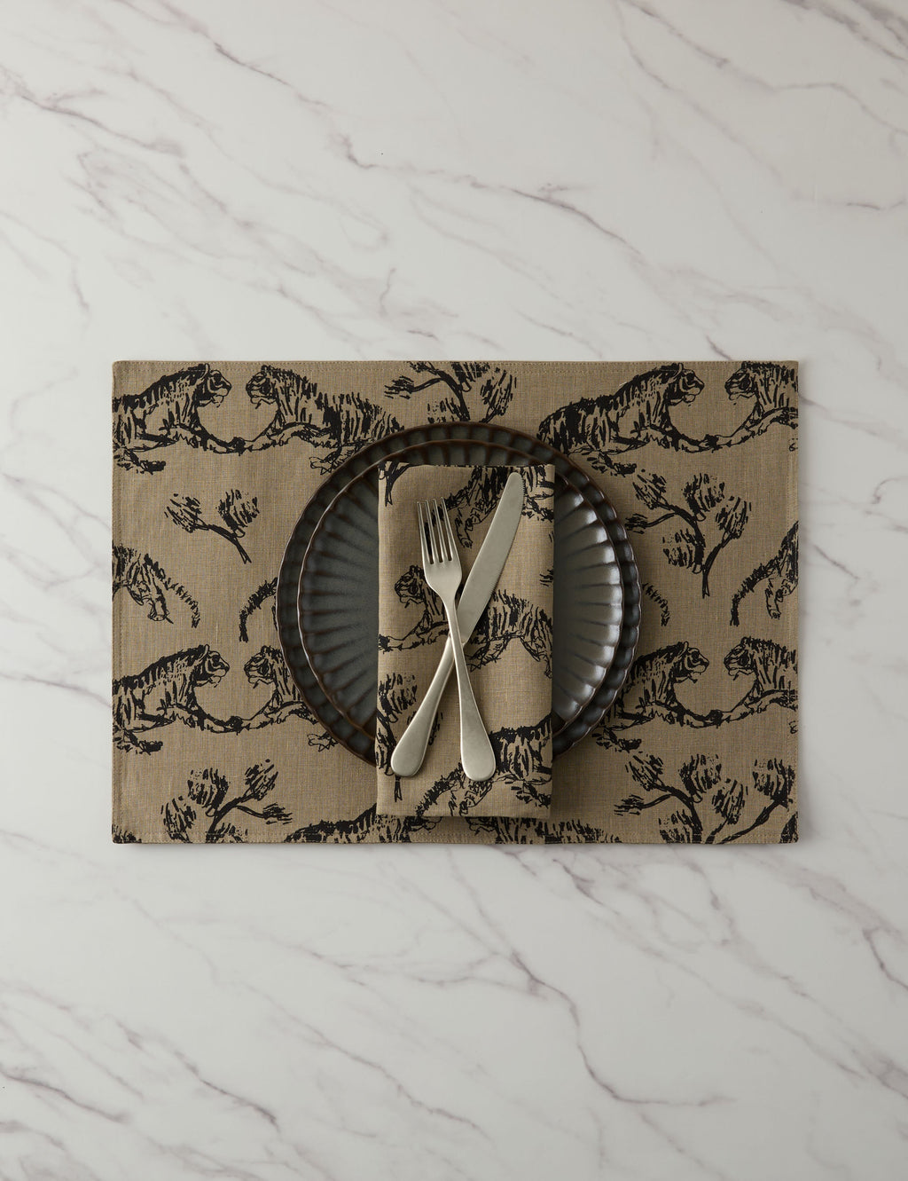Tiger Linen Placemats (Set of 4) by Sarah Sherman Samuel