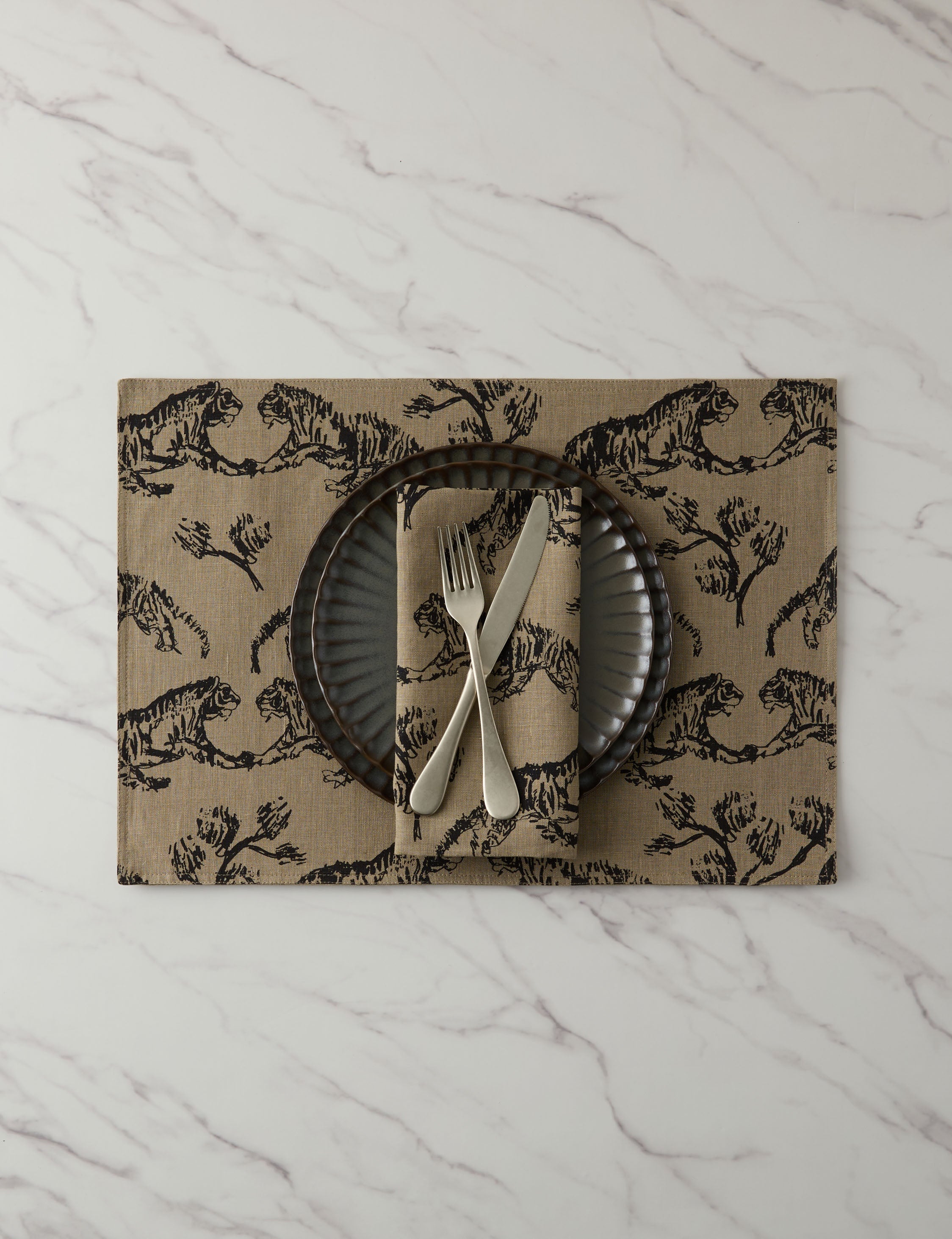 Tiger Linen Placemats (Set of 4) by Sarah Sherman Samuel