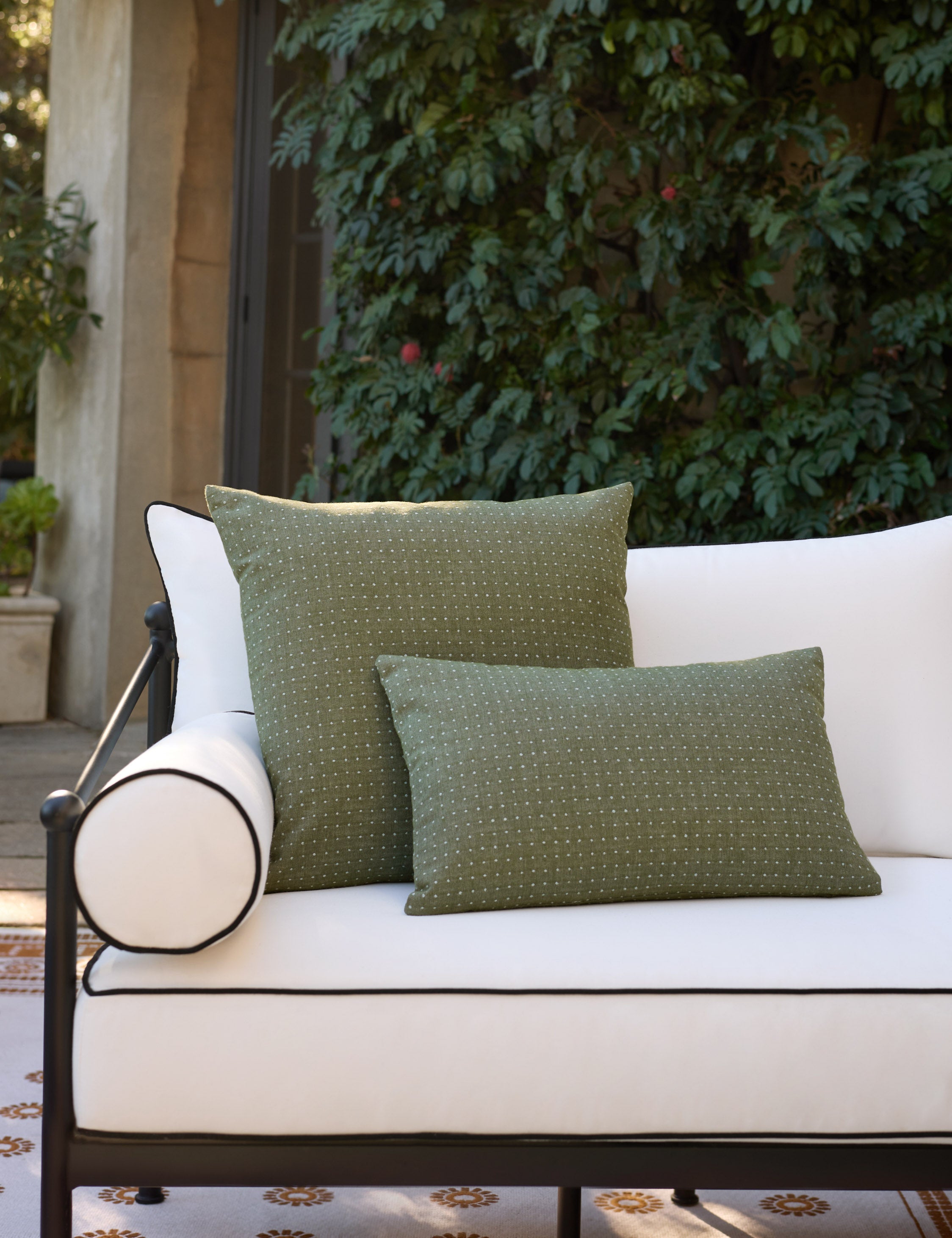 Antigny Indoor / Outdoor Dot Pillow by Sunbrella for Lulu and Georgia