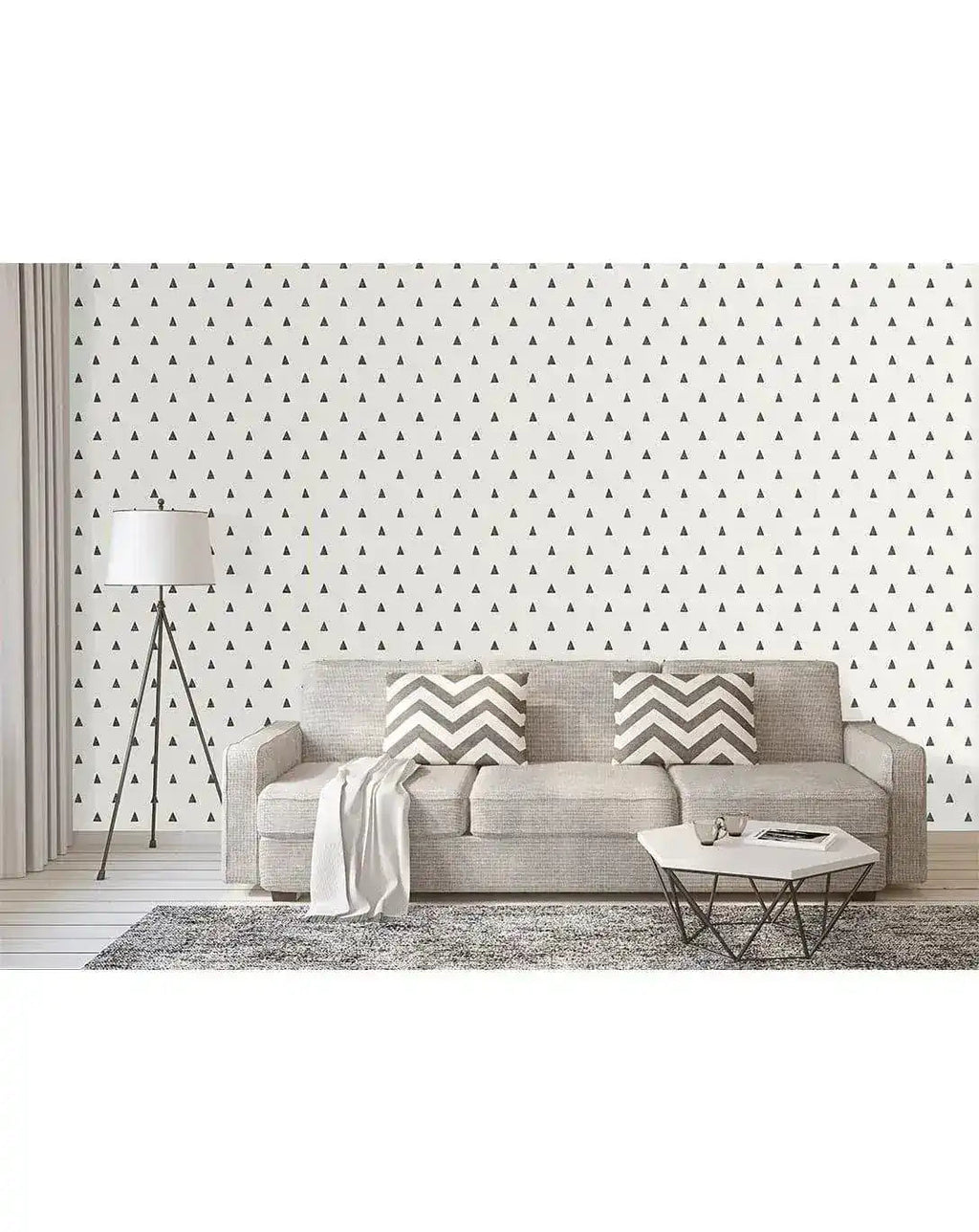 Minimalist Black Triangle Doodle Removable Wallpaper