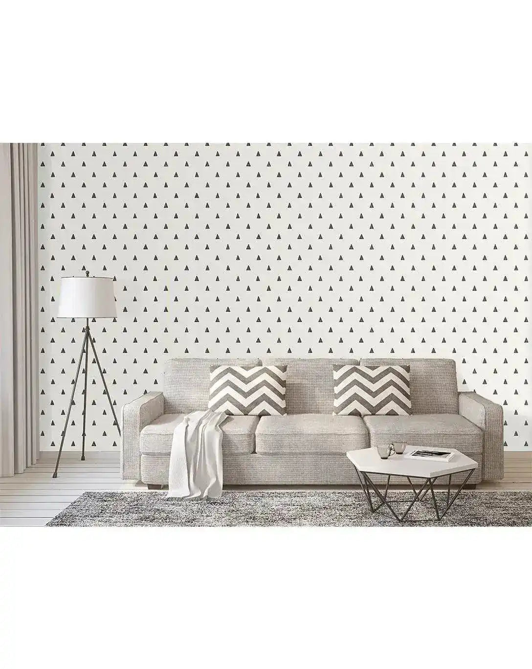 Minimalist Black Triangle Doodle Removable Wallpaper