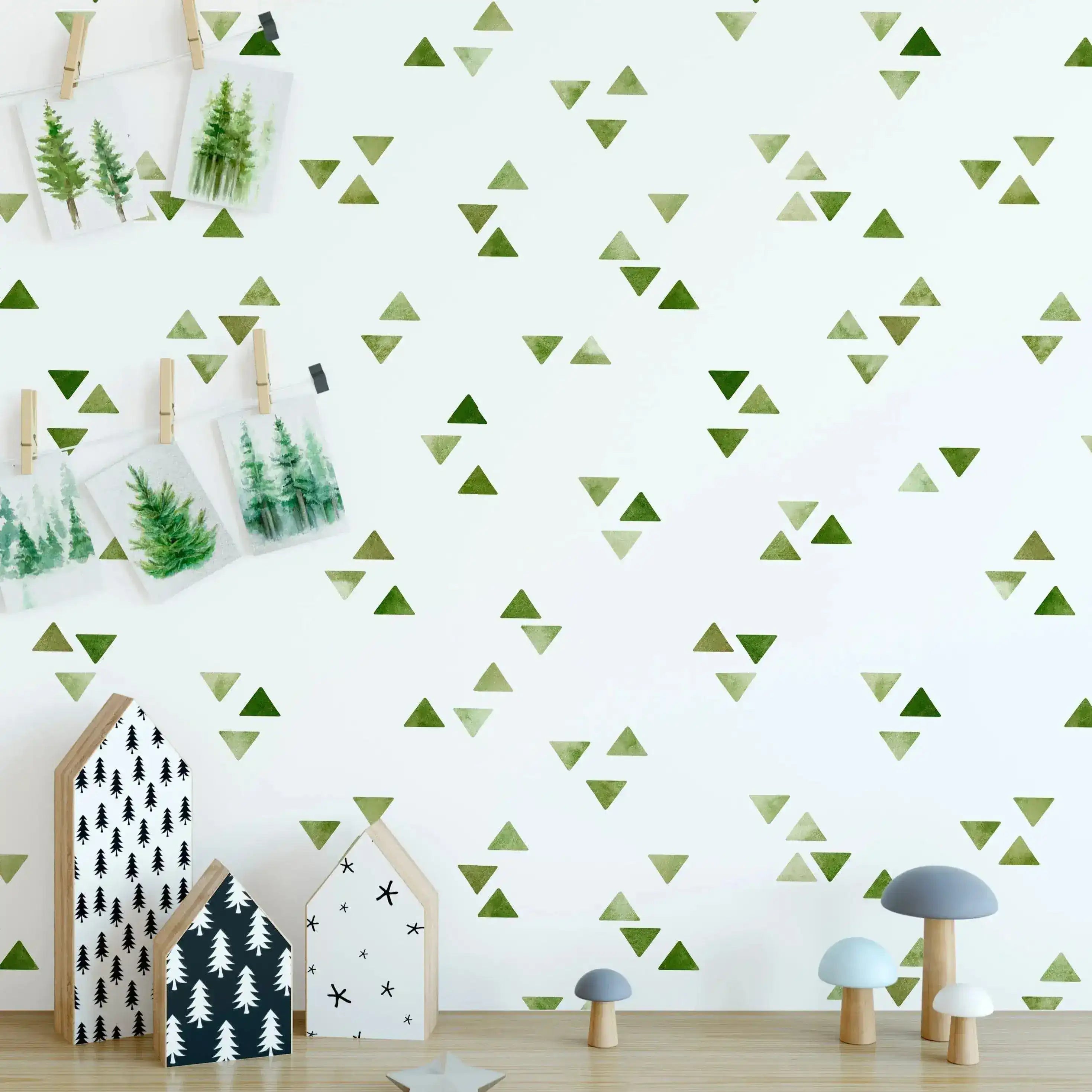 Minimalistic Green Triangle Wallpaper