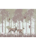 Misty Fairy Forest Animal Print Wildlife Wall Mural