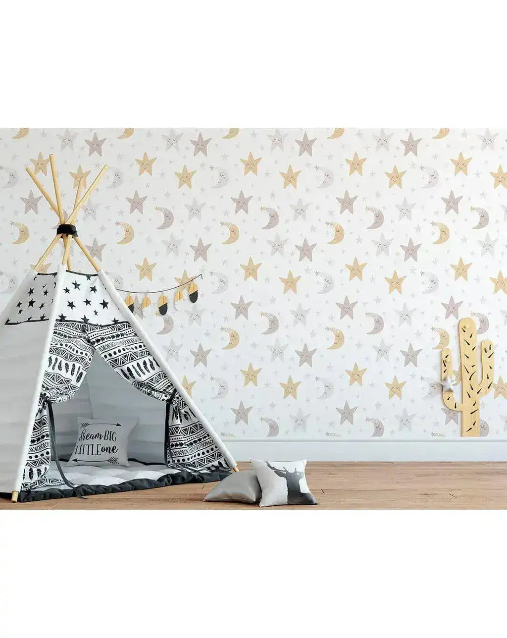 Night Sky Moon and Stars Nursery Removable Wallpaper