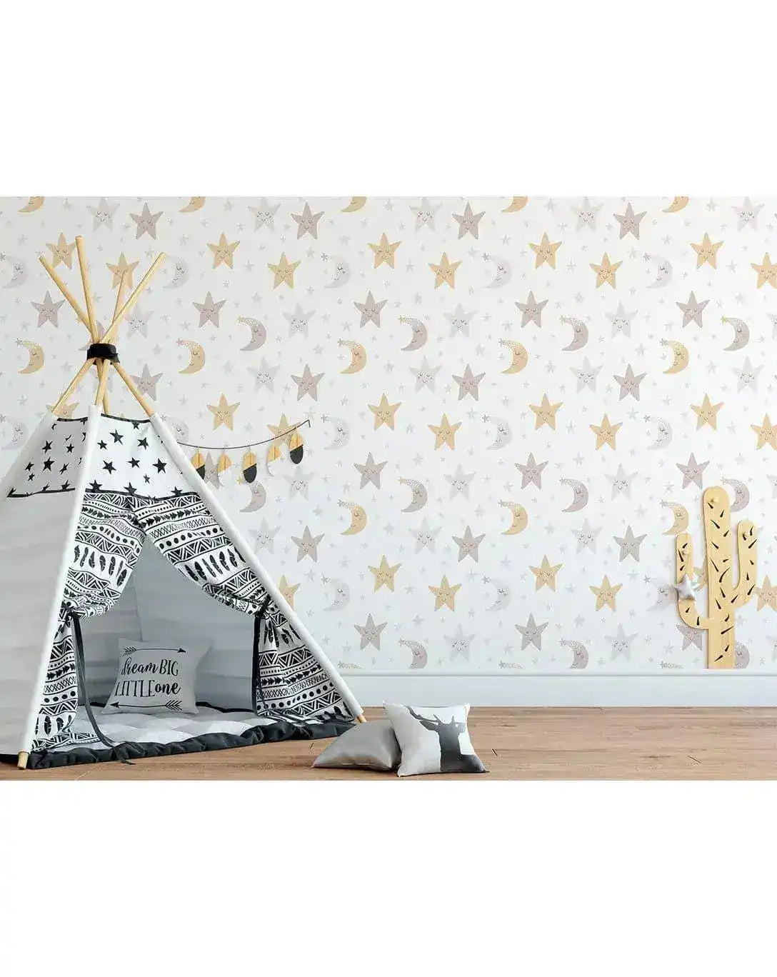 Night Sky Moon and Stars Nursery Removable Wallpaper