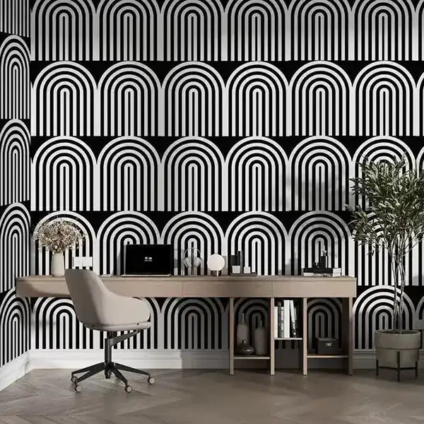 Noir Loopscape Art Deco Wallpaper