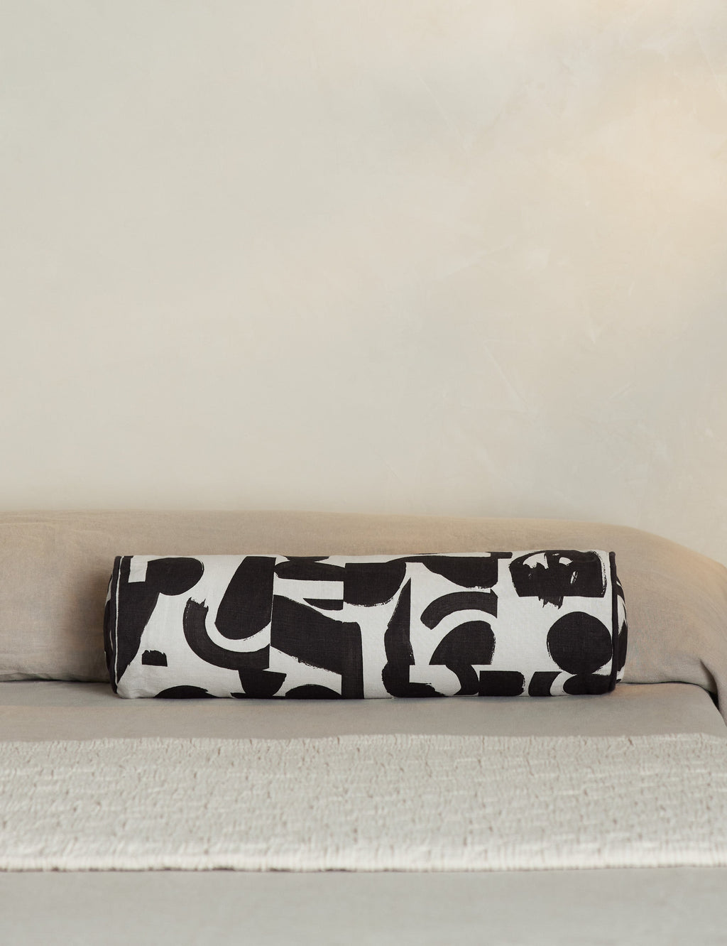 Organic Shapes Linen Bolster Pillow by Sarah Sherman Samuel