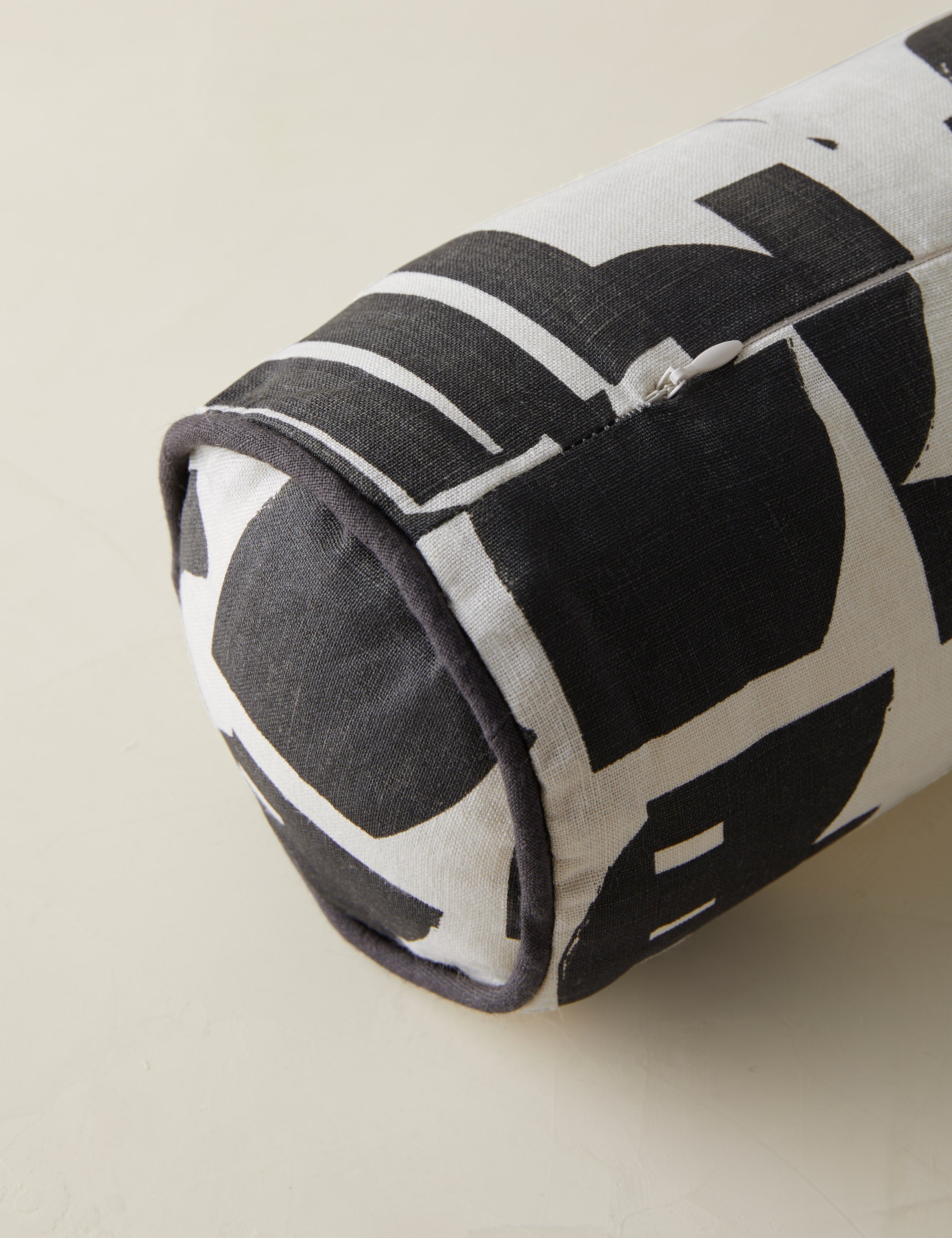 Organic Shapes Linen Bolster Pillow by Sarah Sherman Samuel