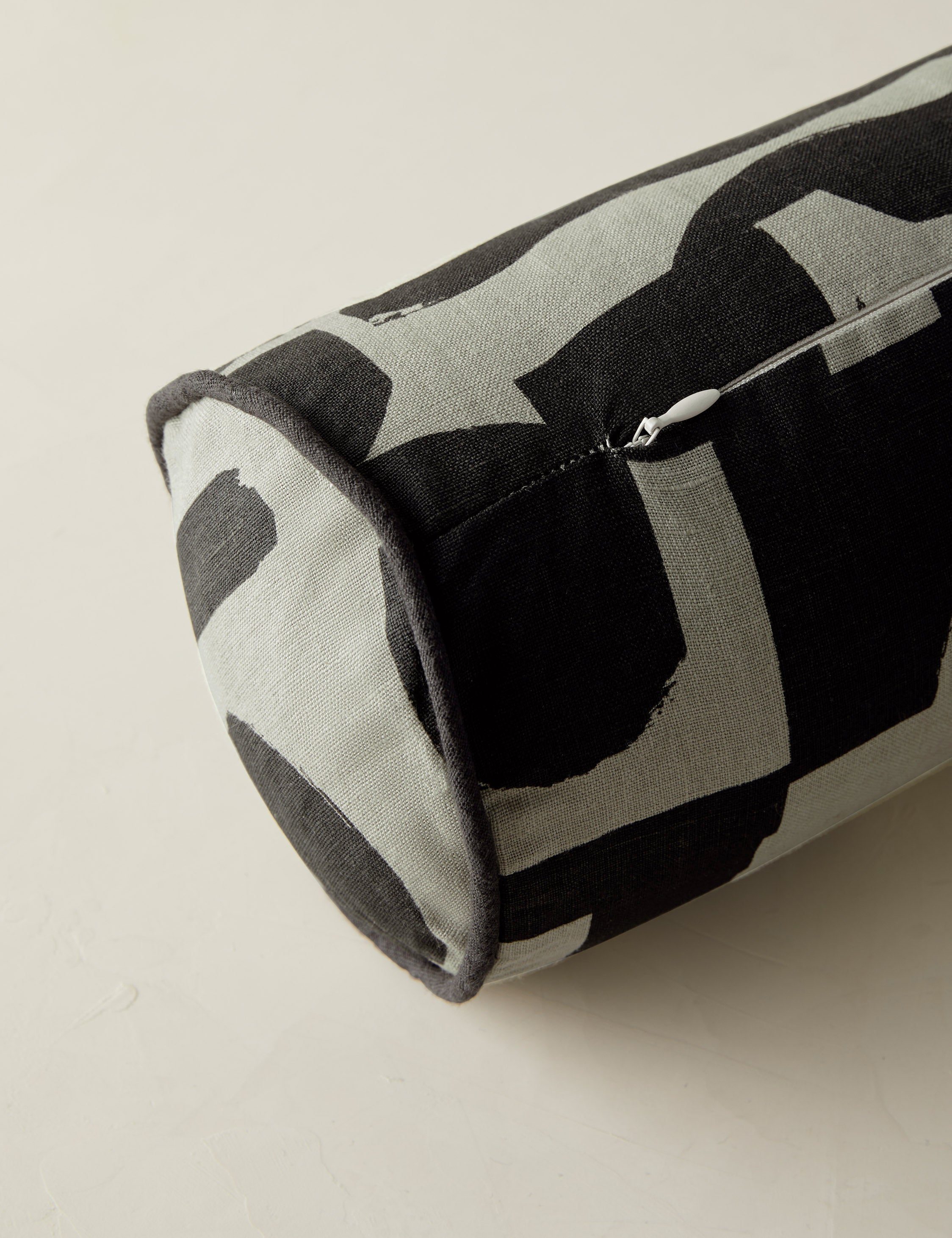Organic Shapes Linen Bolster Pillow by Sarah Sherman Samuel