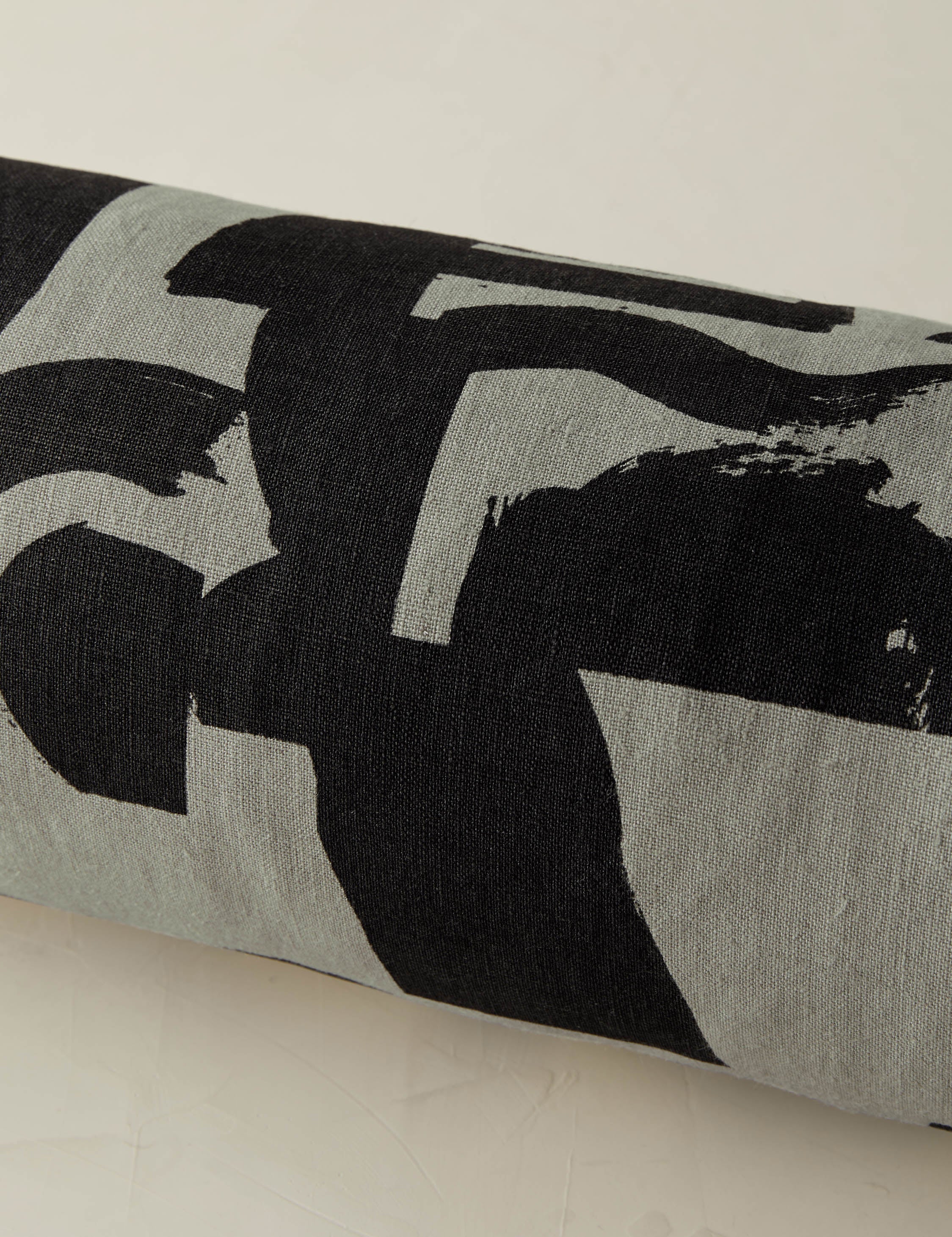 Organic Shapes Linen Bolster Pillow by Sarah Sherman Samuel
