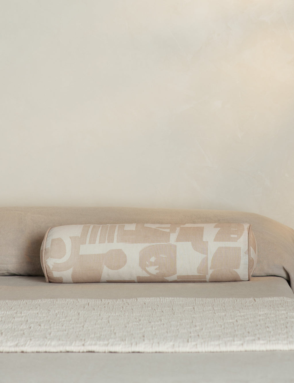 Organic Shapes Linen Bolster Pillow by Sarah Sherman Samuel