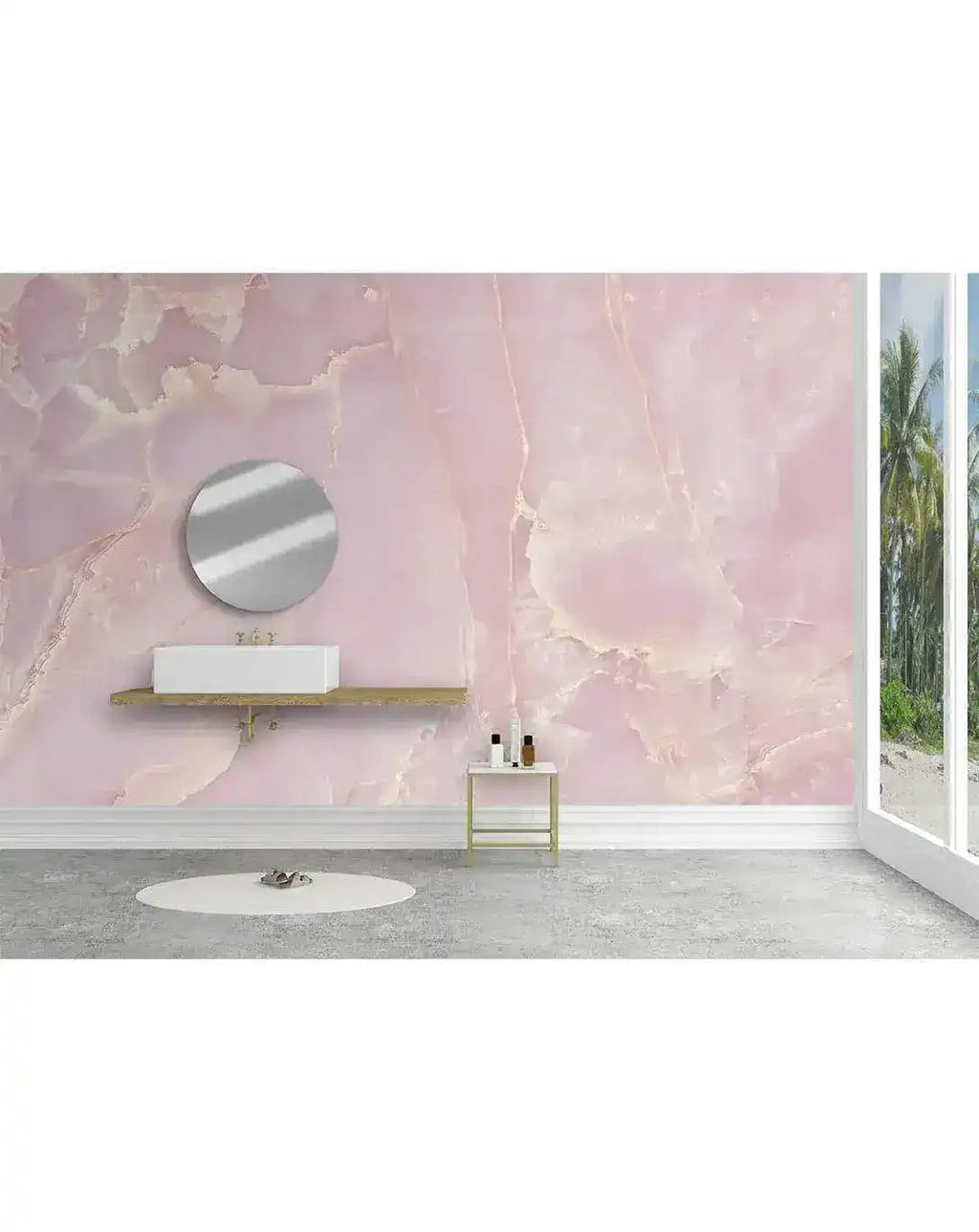 Pink Abstract Marble Stone Texture Wall Mural