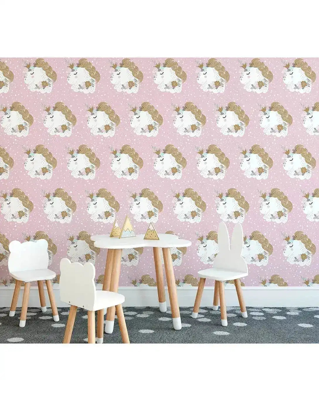 Pink Unicorn Removable Wallpaper