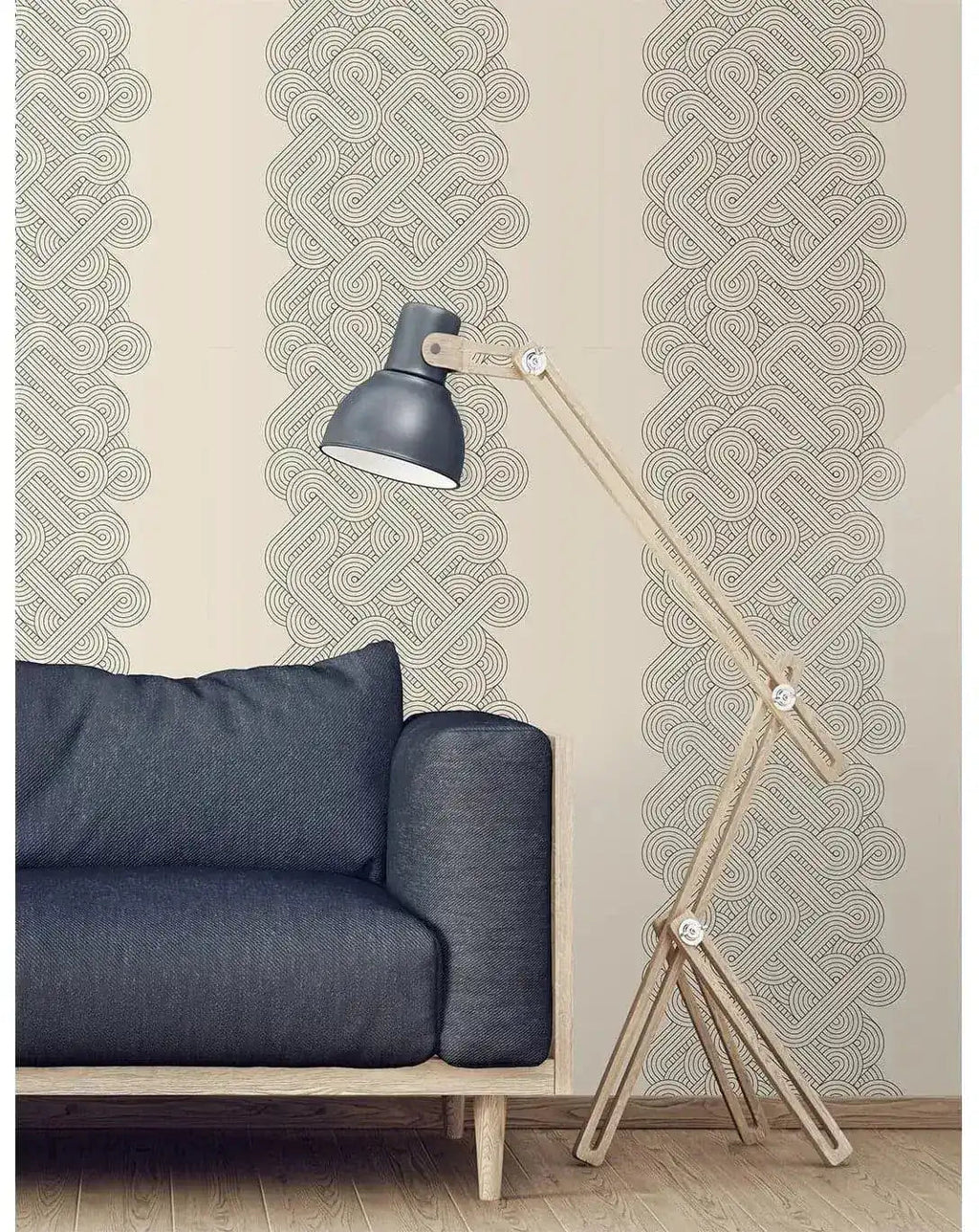 Retro Style Geometric Lines Wallpaper