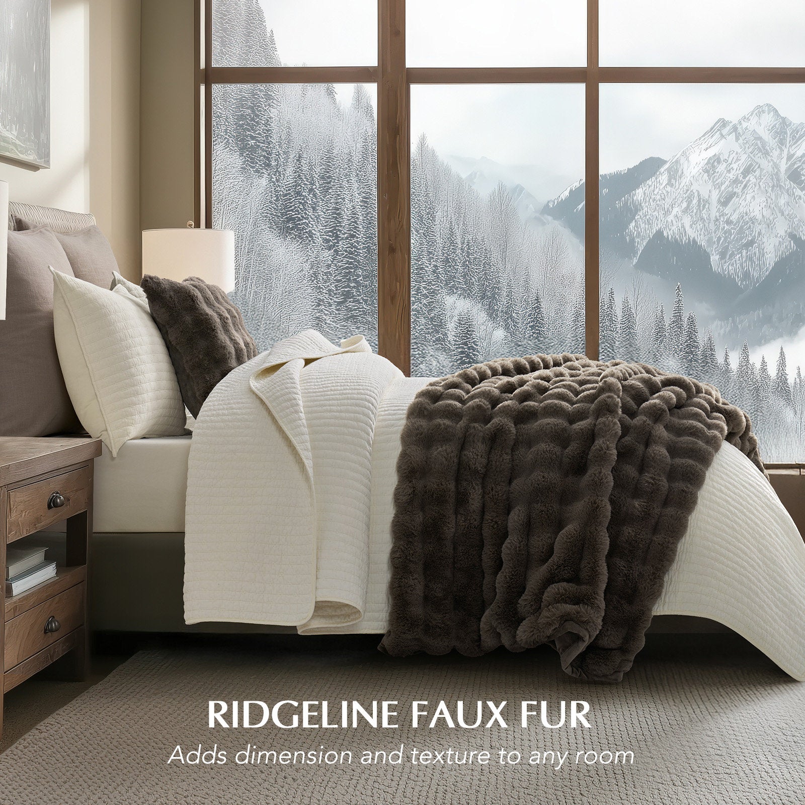 Ridgeline Faux Fur Throw Blanket