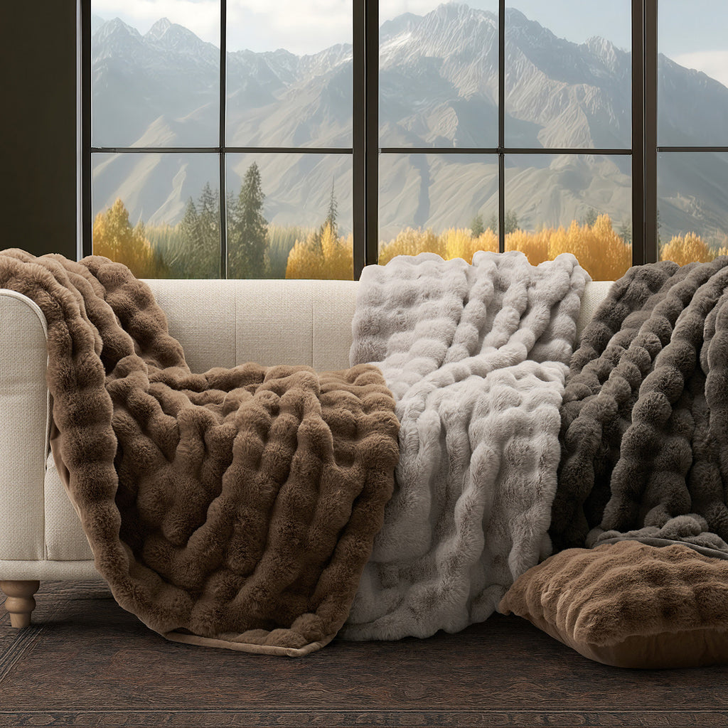 Ridgeline Faux Fur Throw Blanket