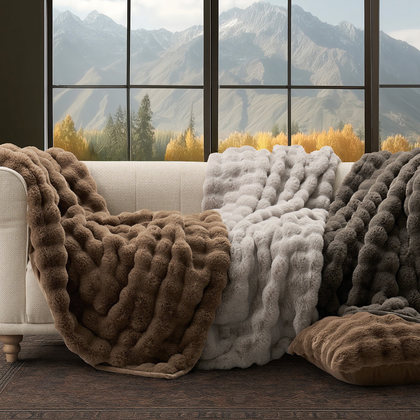 Ridgeline Faux Fur Throw Blanket