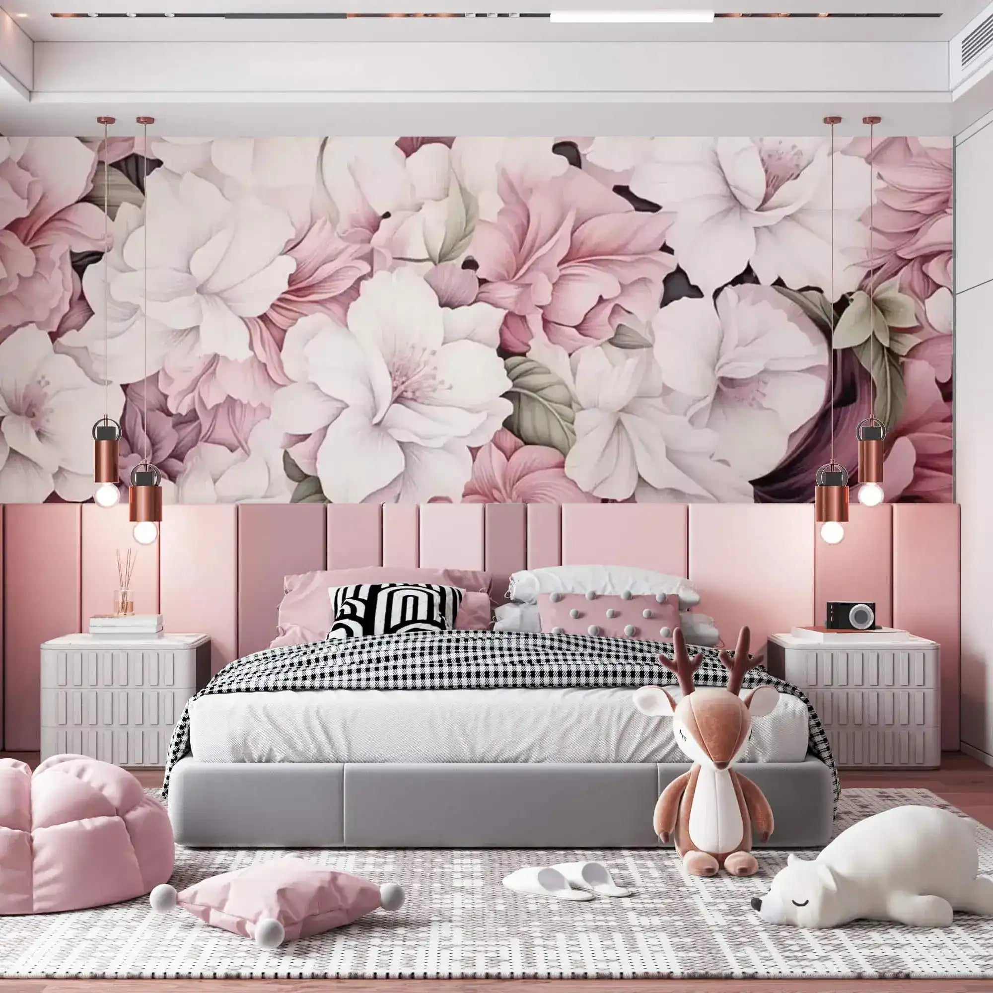 Rosy Floral Garden Wallpaper