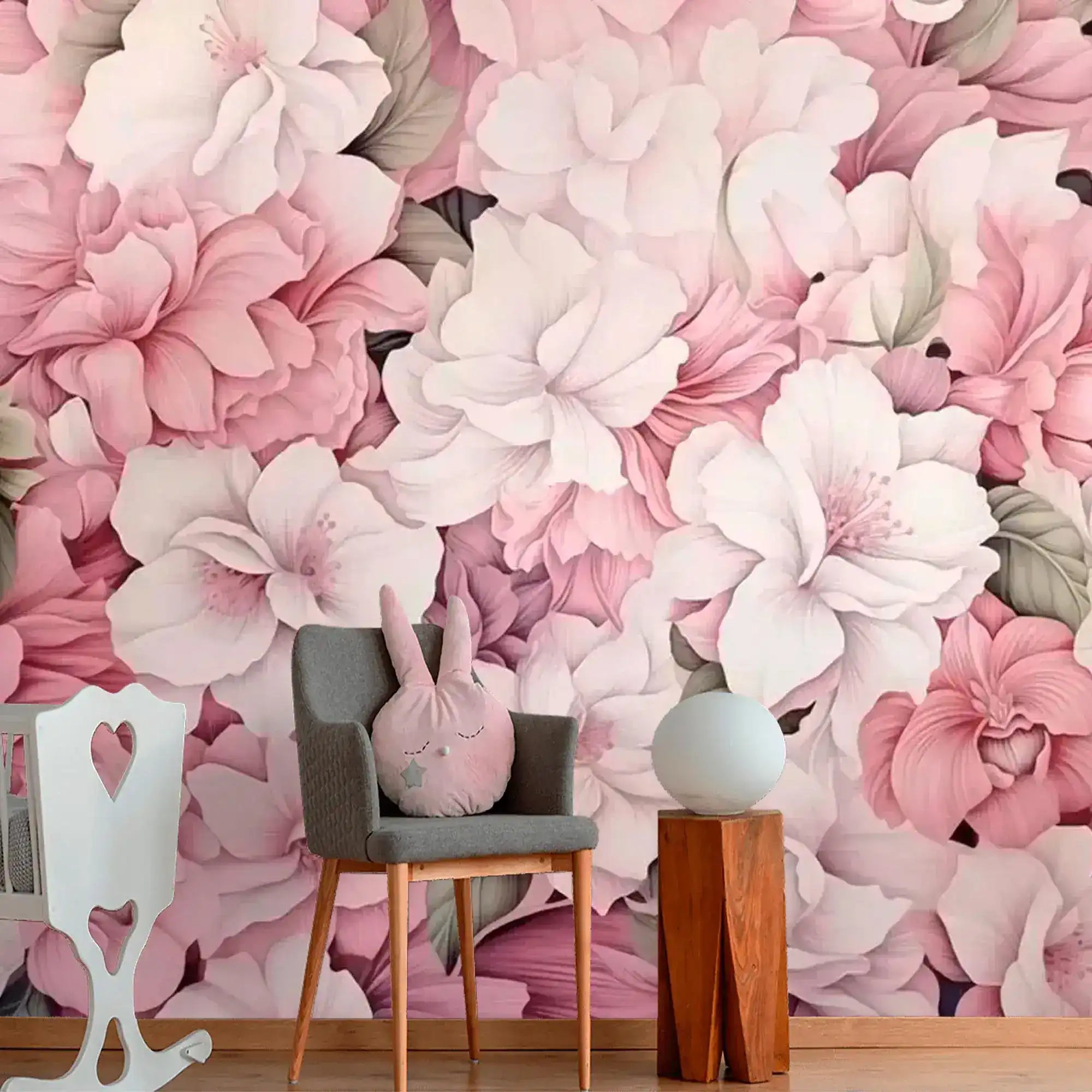Rosy Floral Garden Wallpaper