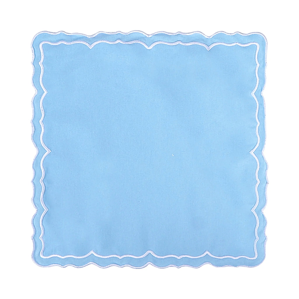 Luxe Azure Scallop Cotton Placemat Set of 4