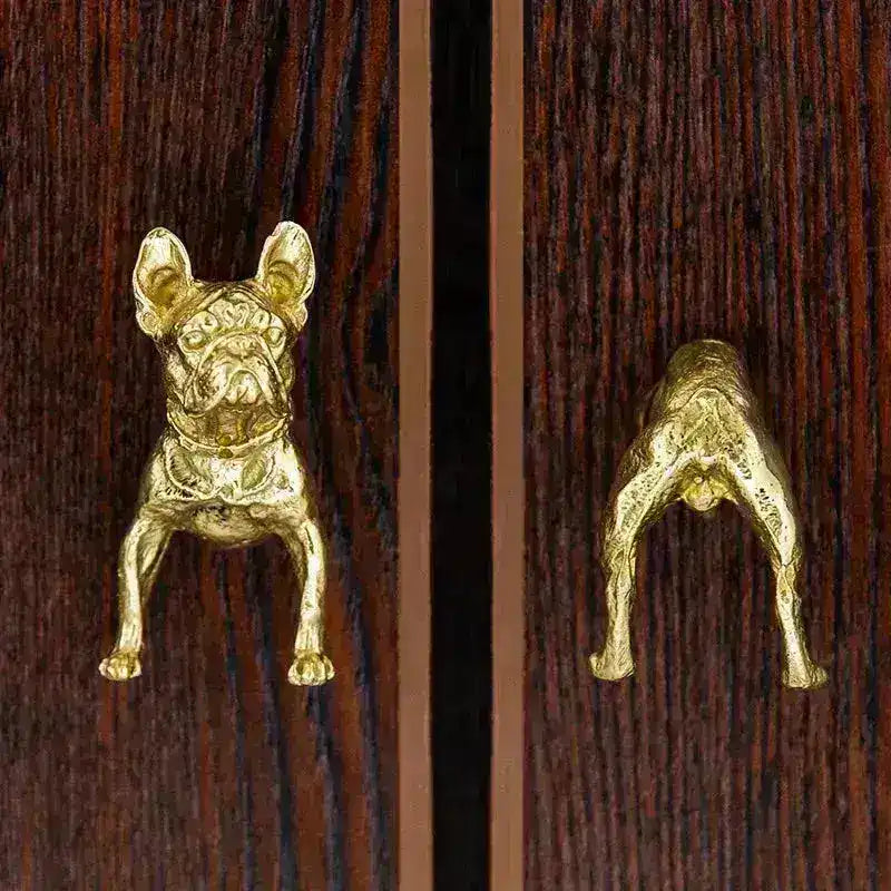 Brass Animal Bulldog Inspired Cabinet Door Knobs