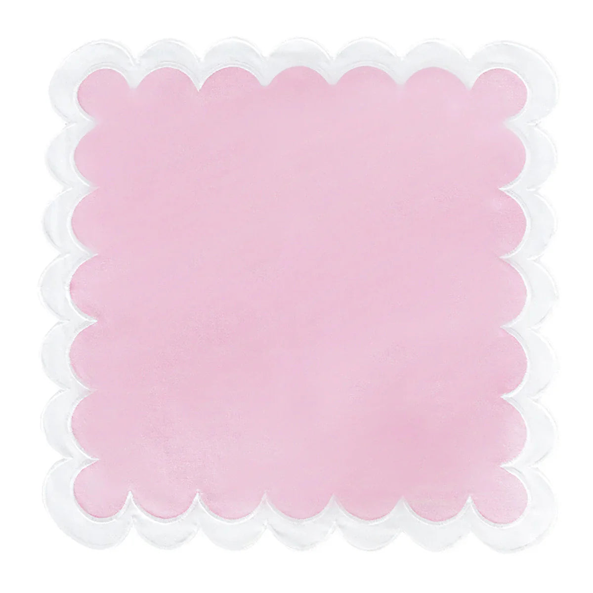 White Scalloped Pink Placemat set of 4
