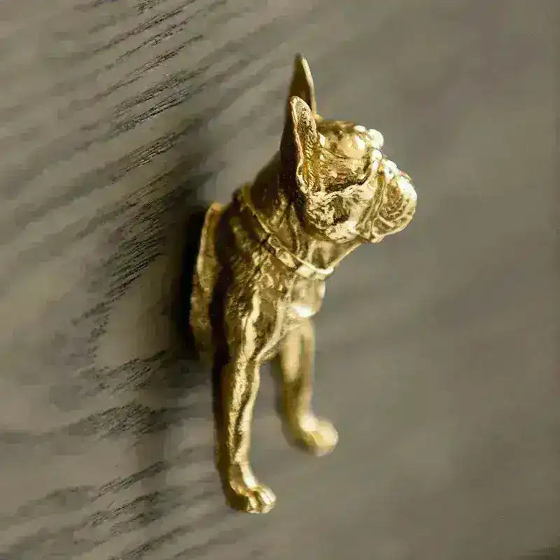 Brass Animal Bulldog Inspired Cabinet Door Knobs