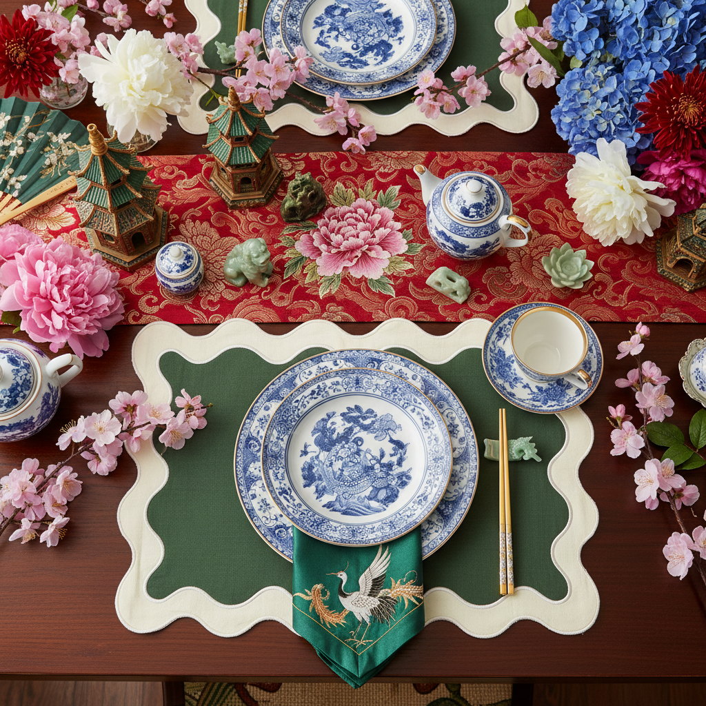 Scalloped Placemat Set of 4 - Hunter Green