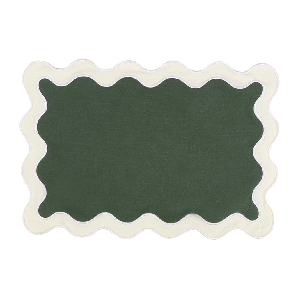 Scalloped Placemat Set of 4 - Hunter Green