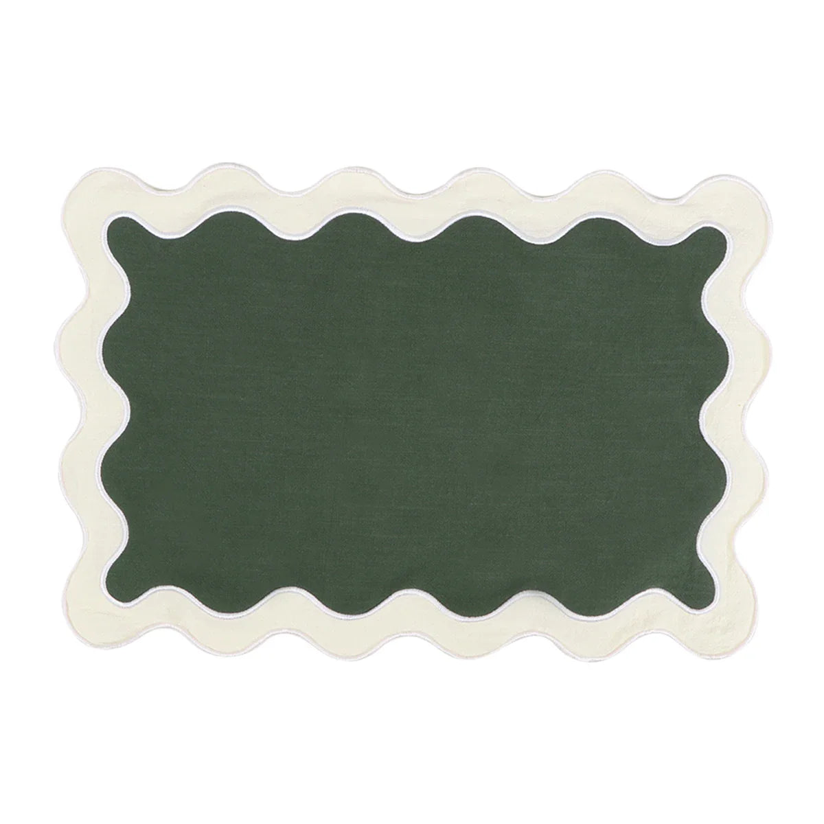 Scalloped Placemat Set of 4 - Hunter Green