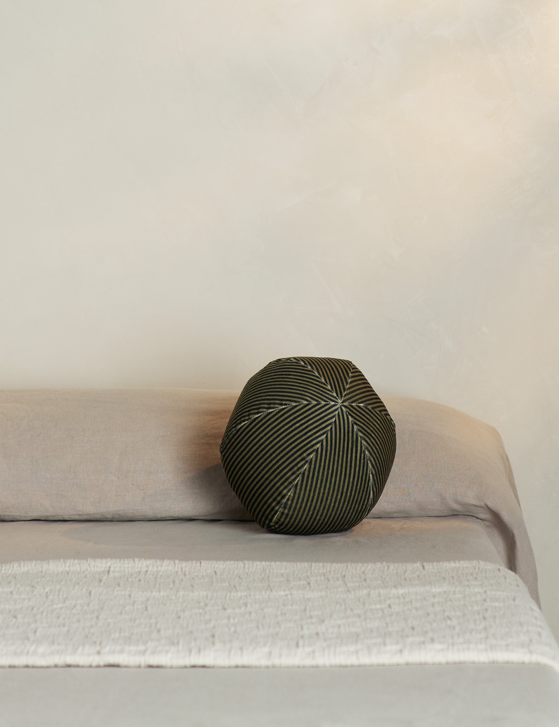 Striped Velvet Ball Pillow by Sarah Sherman Samuel