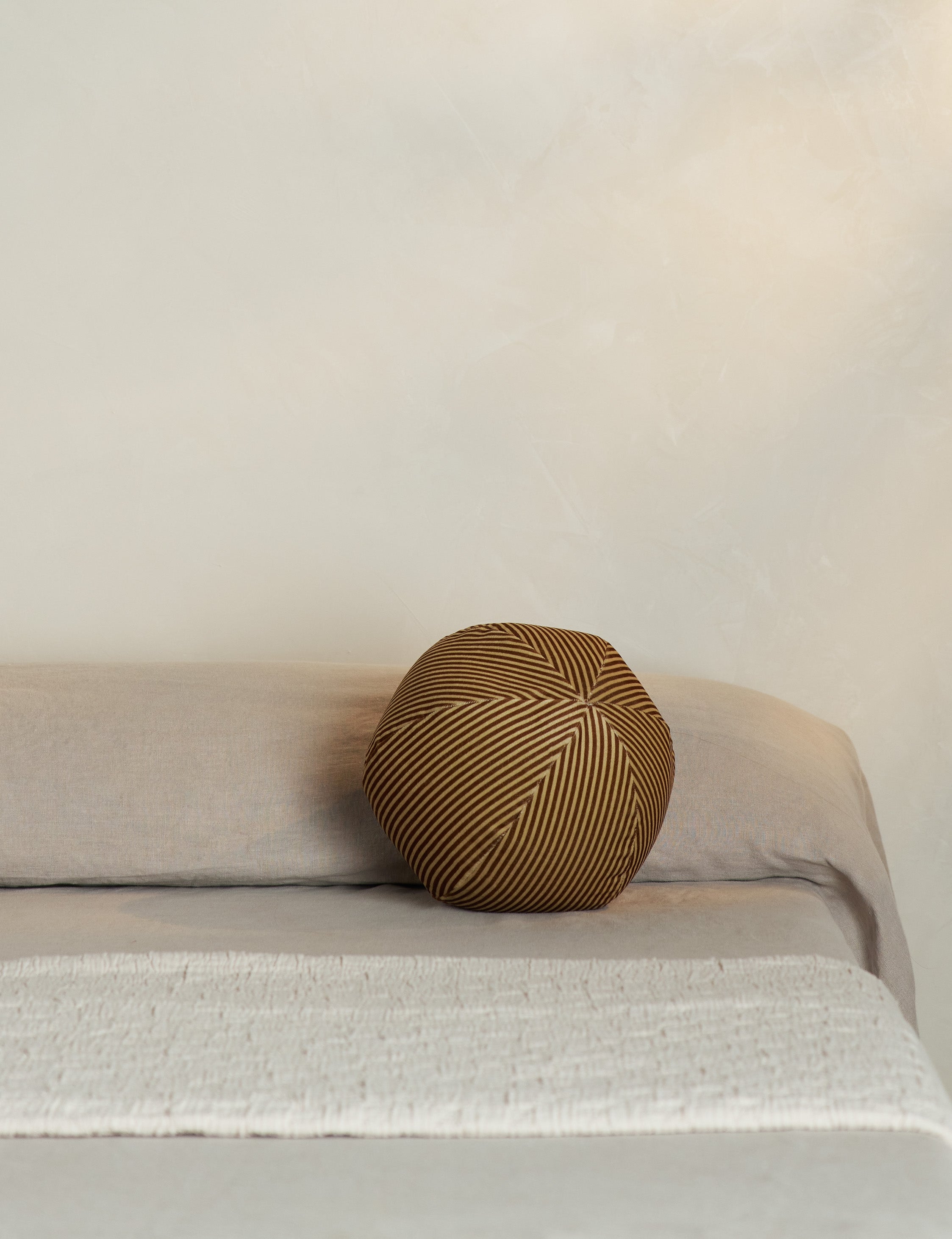 Striped Velvet Ball Pillow by Sarah Sherman Samuel