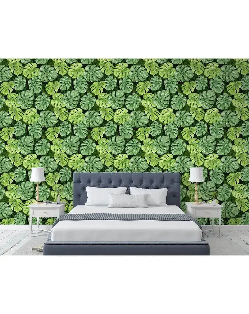 Green Tropical Monstera Leaf Wallpaper