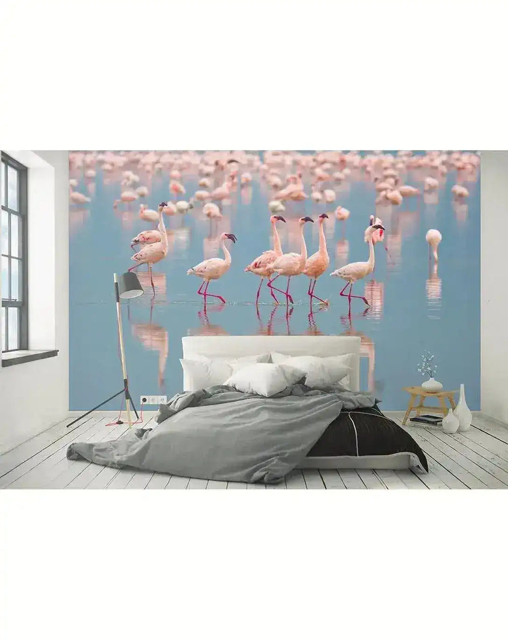 Tropical Pink Flamingos Wall Mural