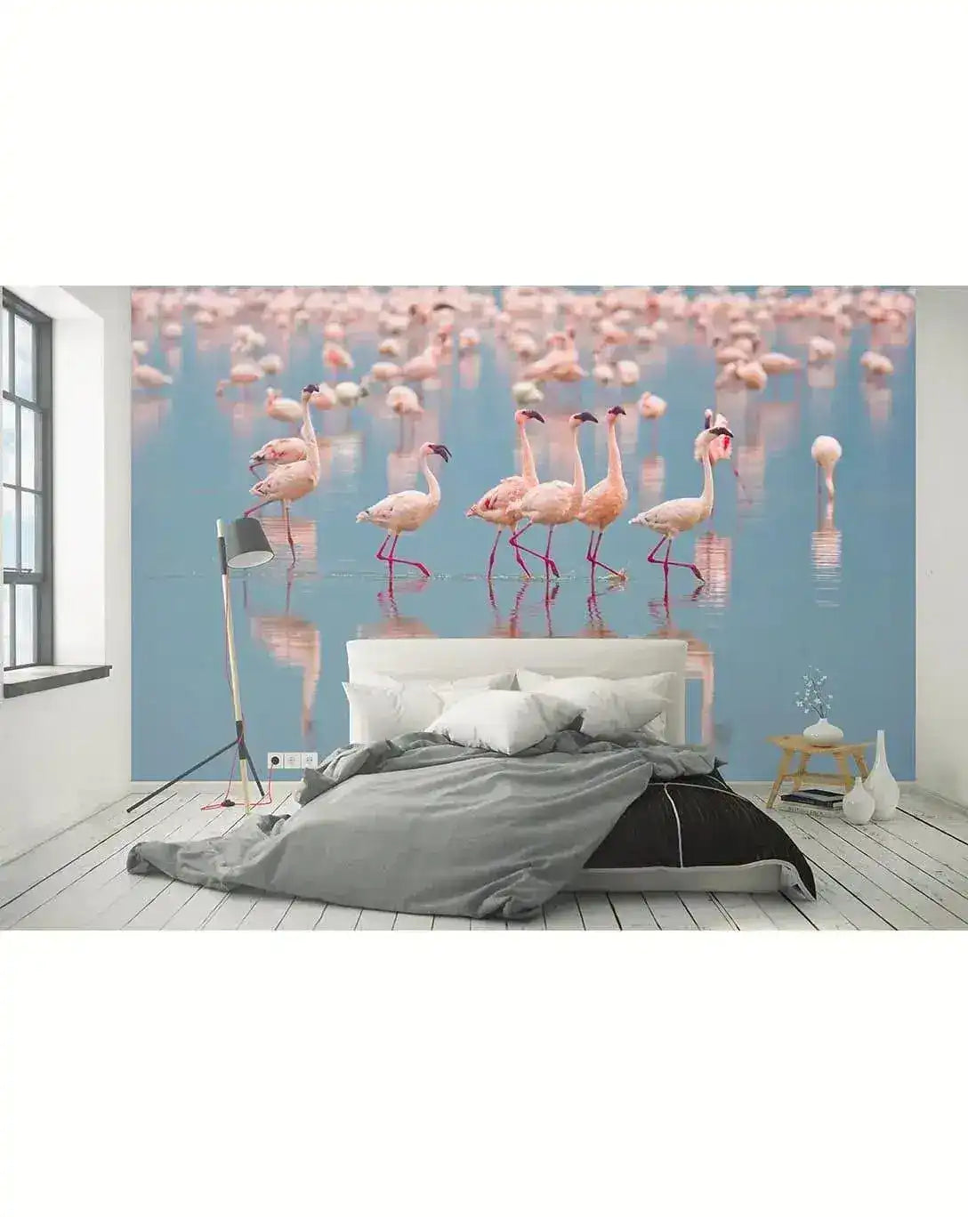 Tropical Pink Flamingos Wall Mural