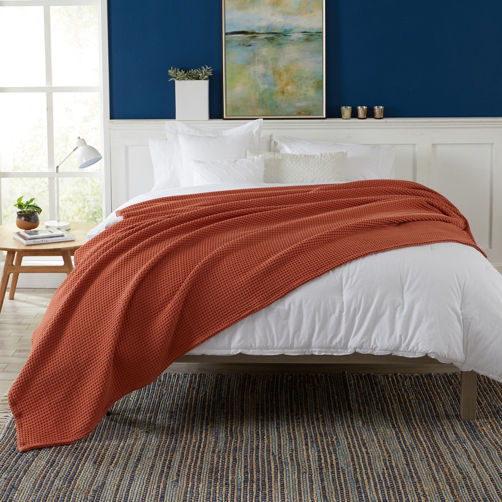 Vila Cotton Waffle Throw Blanket