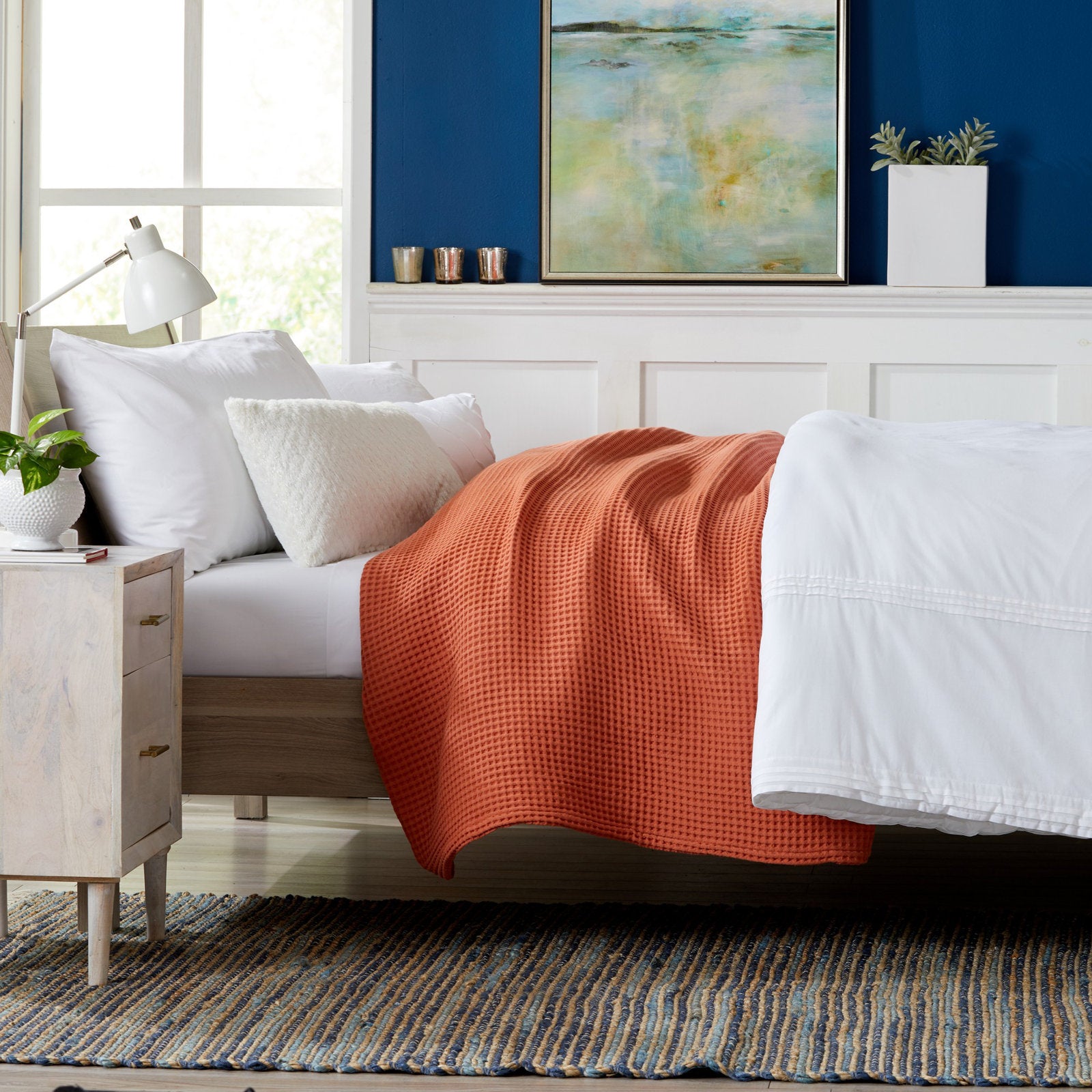 Vila Cotton Waffle Throw Blanket
