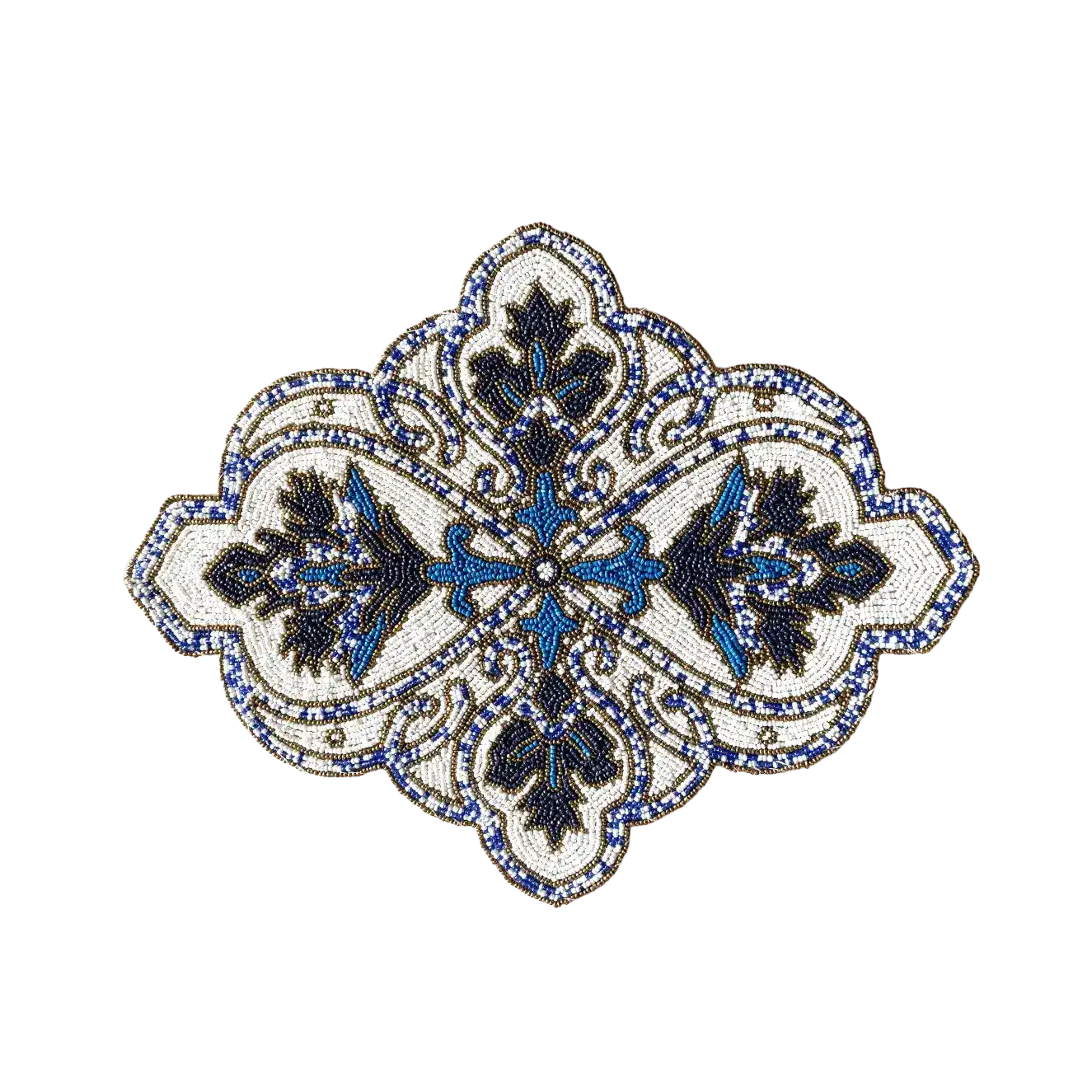 Priscilla Beaded Placemat - Blue/White