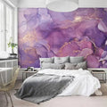 Abstract Purple Gold Marble Wallpaper