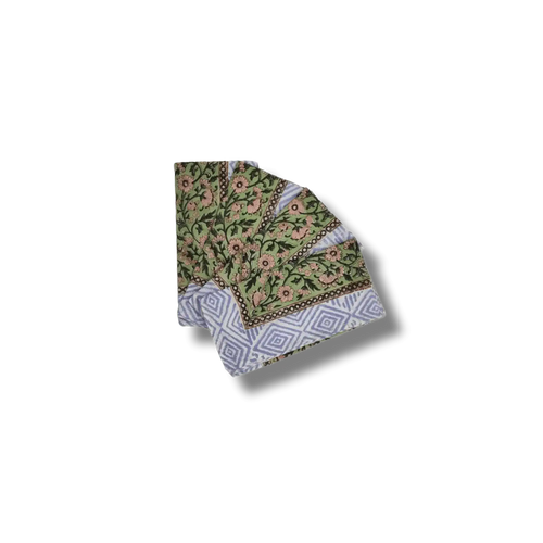 Aditi Green Hand Block Print Cotton Napkins